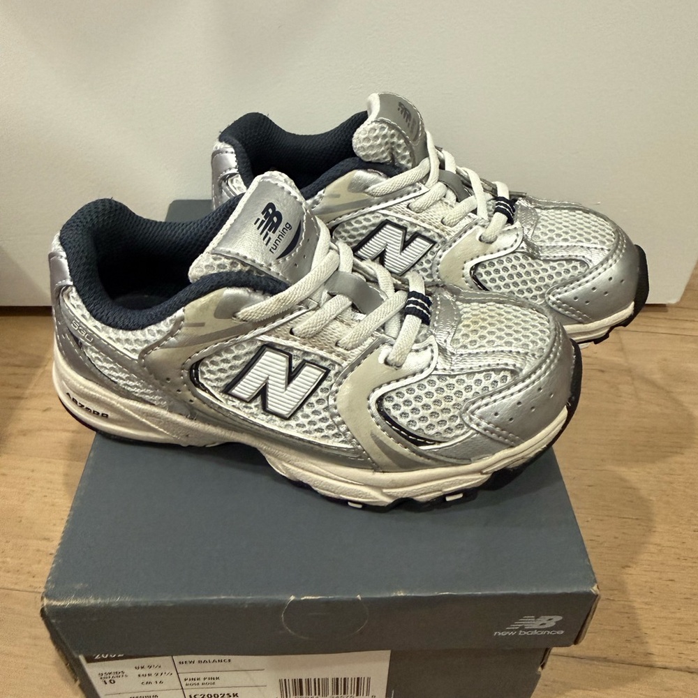New Balance Kids' Metallic Silver Sneakers